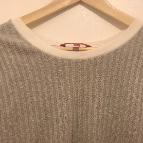 Grey Ribbed Crop Top - Picture 2 of 3